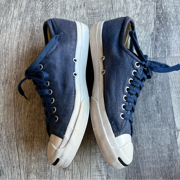 Converse Jack Purcell Pro Retro Sneaker Navy Canvas Shoes Classic Women’s Size 9 - Picture 3 of 8
